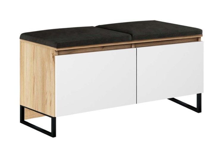 SZAFKA MEGAN 2 PŁOZY ZŁOTY BIAŁY CZARNY..jpg