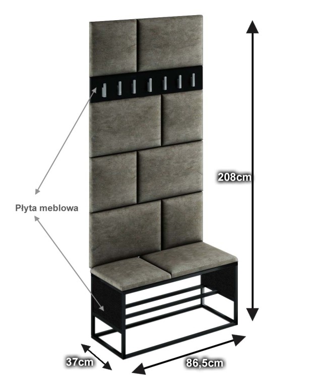 P8 LOFT  + BOKI - SZARY CZARNY - WYMIARY.jpg