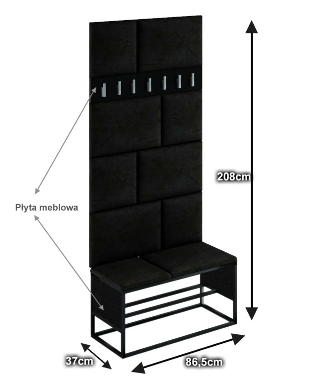 P8 LOFT  + BOKI - CZARNY CZARNY - WYMIARY.jpg