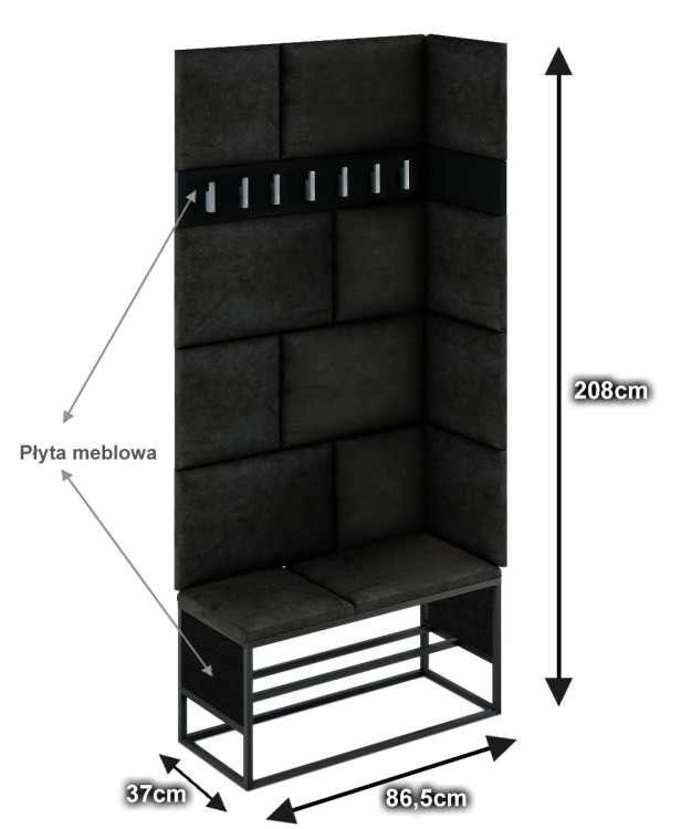 P12 LOFT  + BOKI - CZARNY CZARNY - WYMIARY.jpg