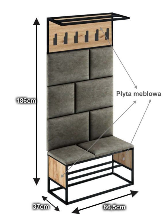 P6 LOFT szary- pełna LISTWA + boczki zł - wymiary.jpg