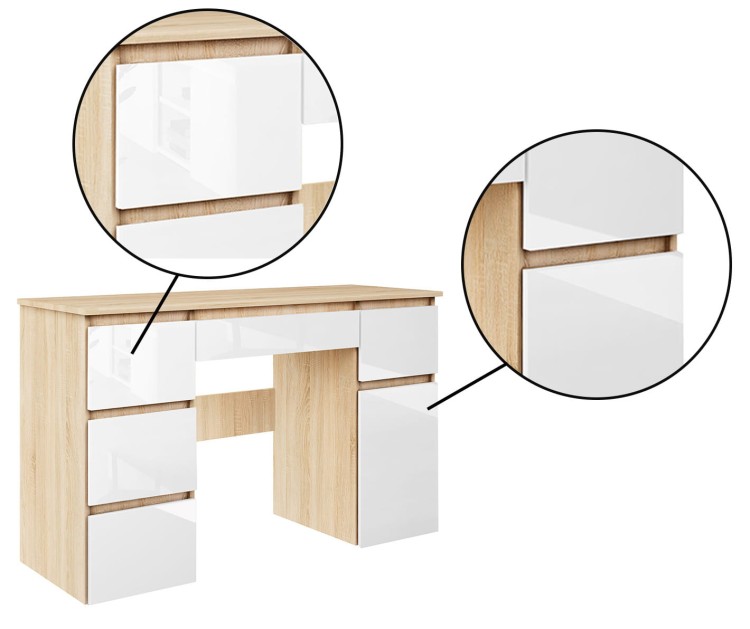 biurko Megan B2 sonoma biały połysk (67.jpg