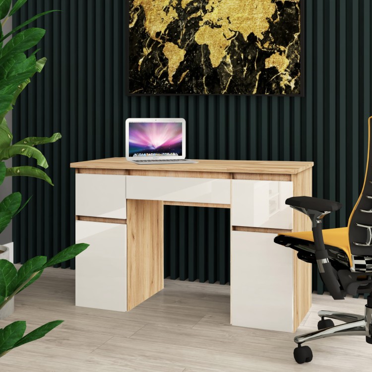 biurko Megan B1 złoty biały połysk aranz.jpg