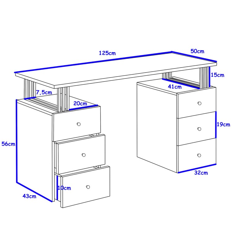 biurko Klara 6S wym n.jpg